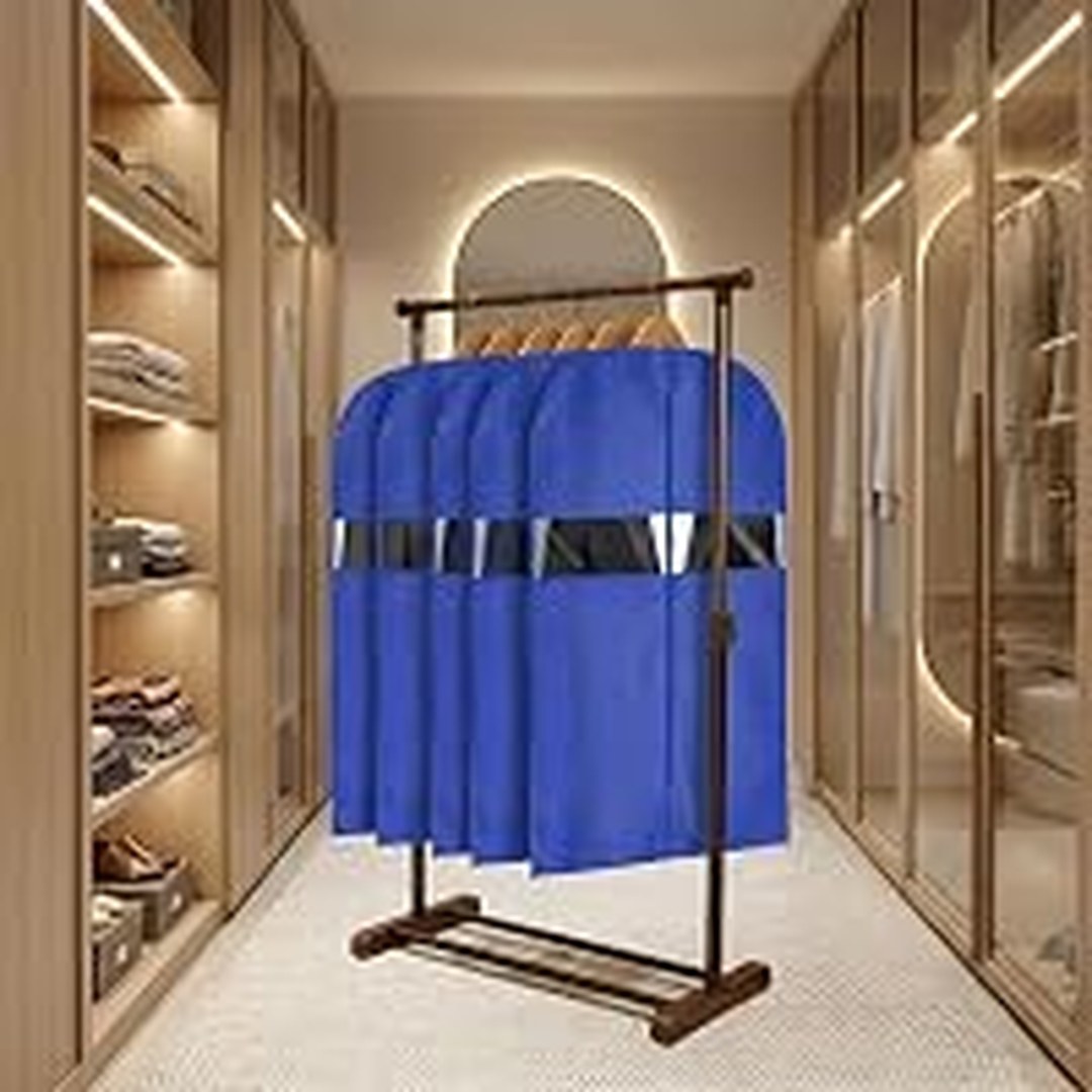 Amazon Basics Non-Woven Suit, Coat, Jacket Cover, 120 GSM, Clear Window, Pack of 5