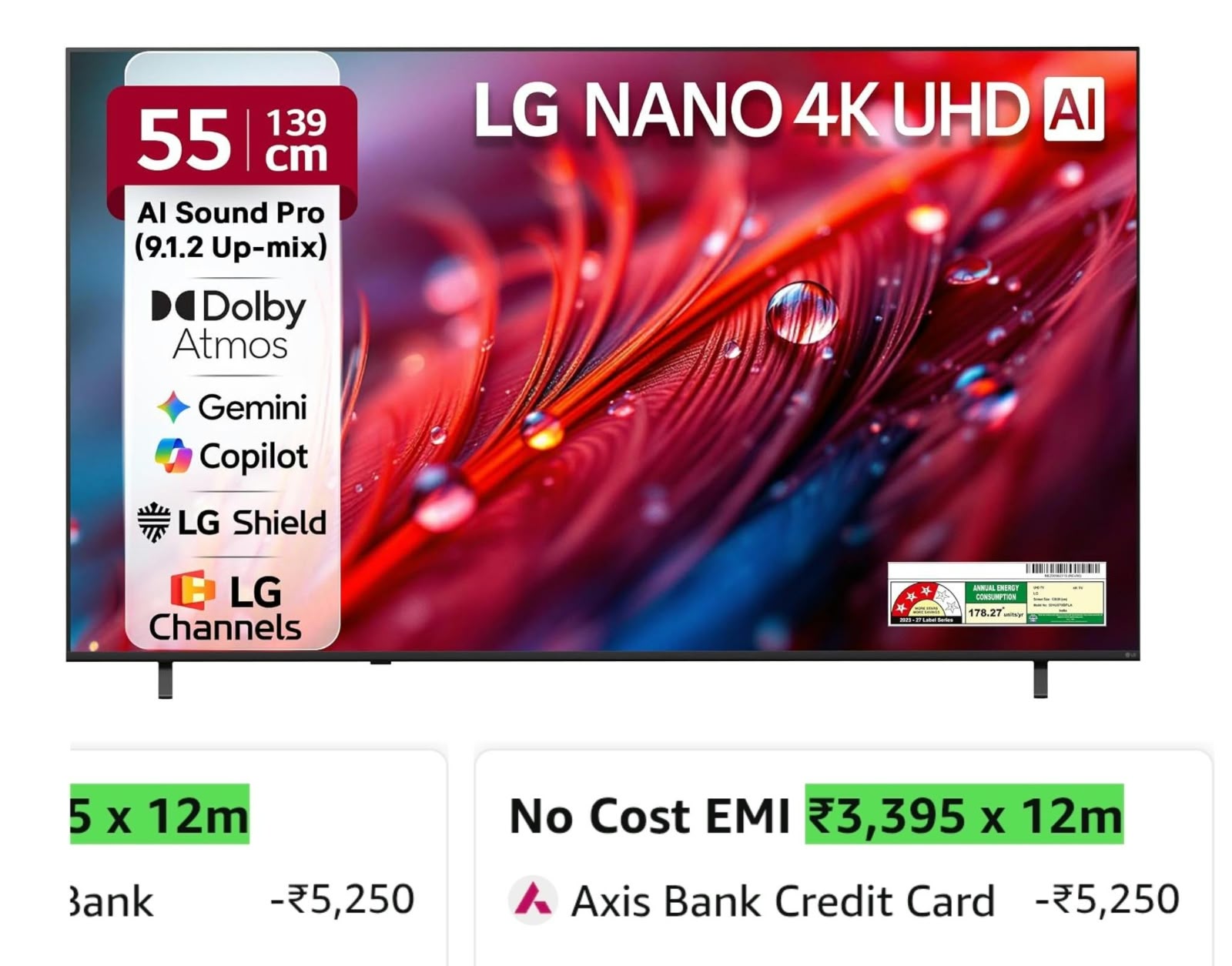 LG 139 cms NU87 AI Series Nano 4K Ultra HD (3840 ) Smart webOS LED TV