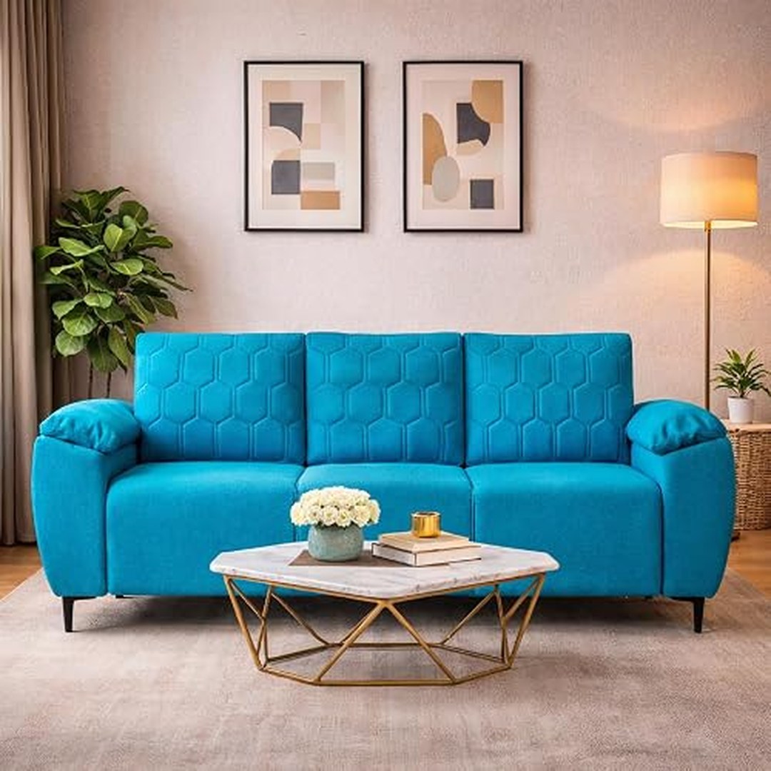 Centuary Sleepables Modena Premium Sofa, Classy Quilted Suede Fabric Upholstery