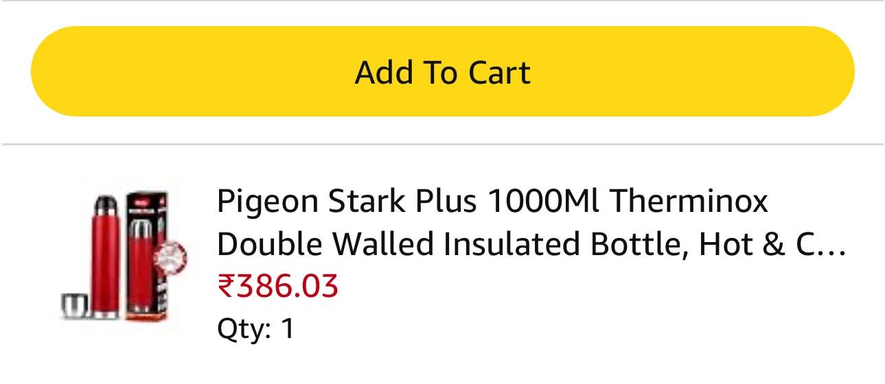 Pigeon Stark Plus 1000Ml Therminox Double Walled Insulated Bottle, Hot & Cold Thermo Flask, Red