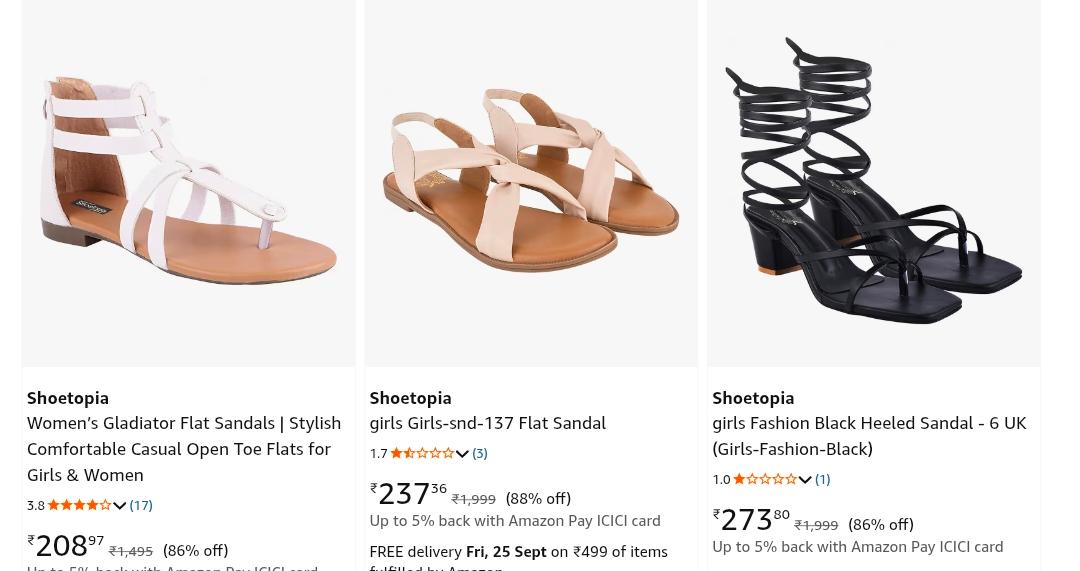 Shoetopia Women Sandals upto 86% off